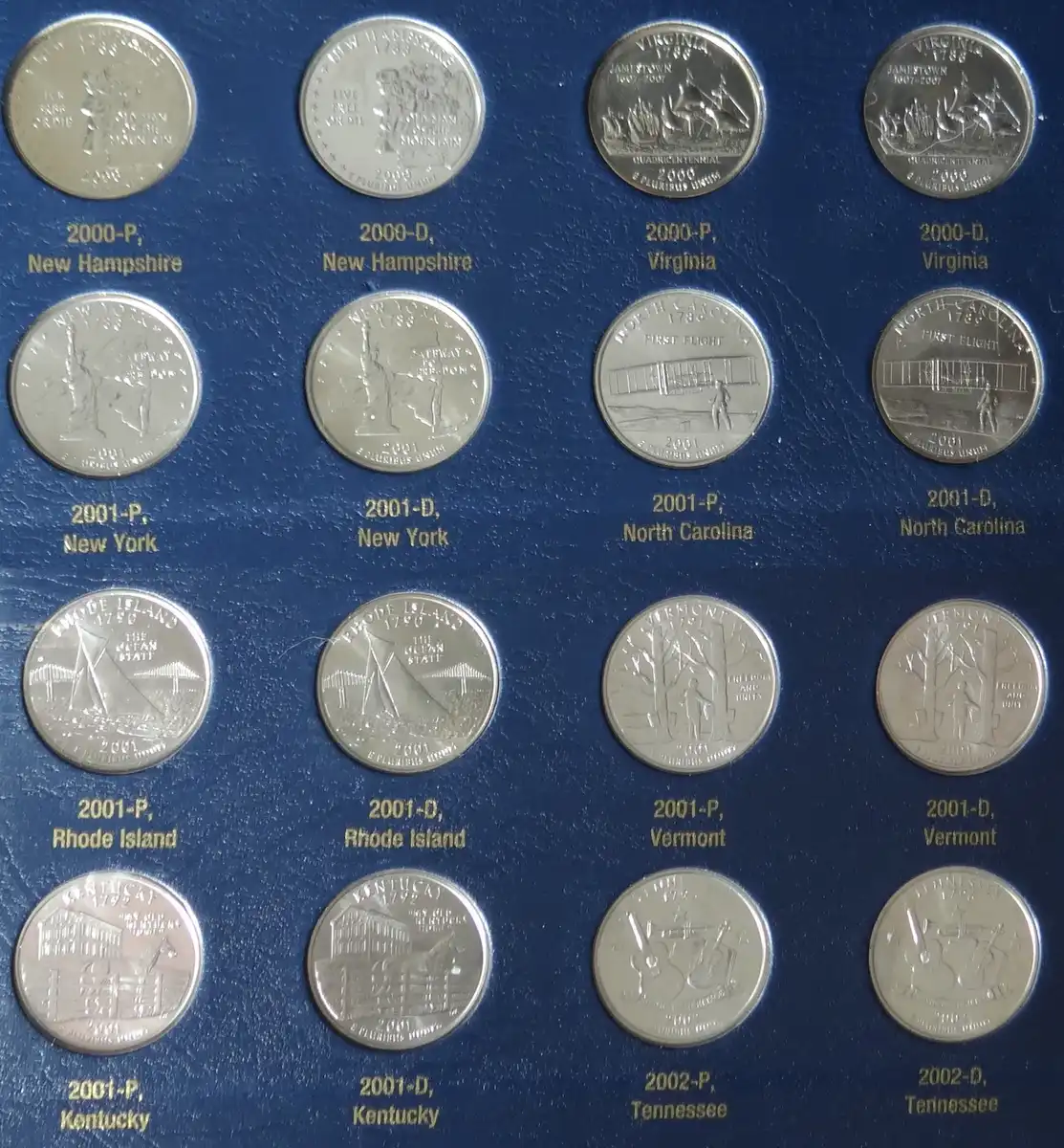 Completed:--1999-2009-P-&-D-US-Statehood-Quarters-Album